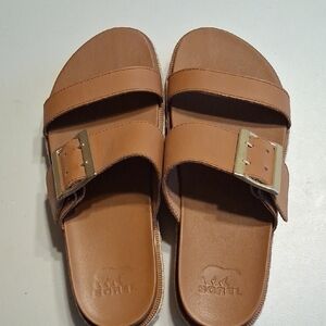 Sorel Brown Double Strap Sandals